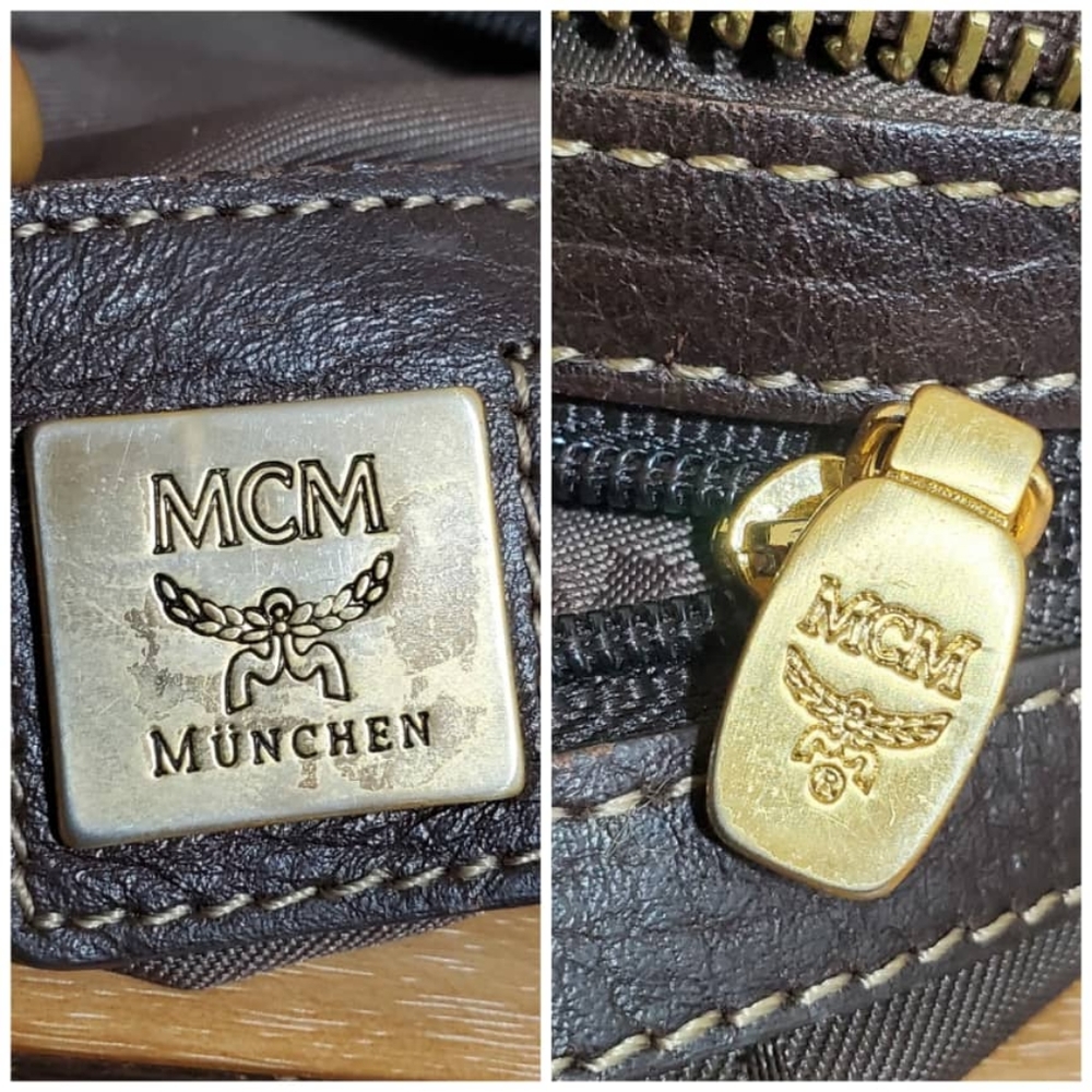 Authentic MCM Visetos Jacquard Baguette Green Shoulder Bag - Picture 2 of 9